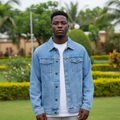 Model Shot – Ice Blue Denim Jacket (New Model)