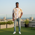 Nautical Tropical Print Short-Sleeve Shirt