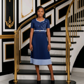 Model Shot – Ntiwi Navy Blue Miyaki Dress