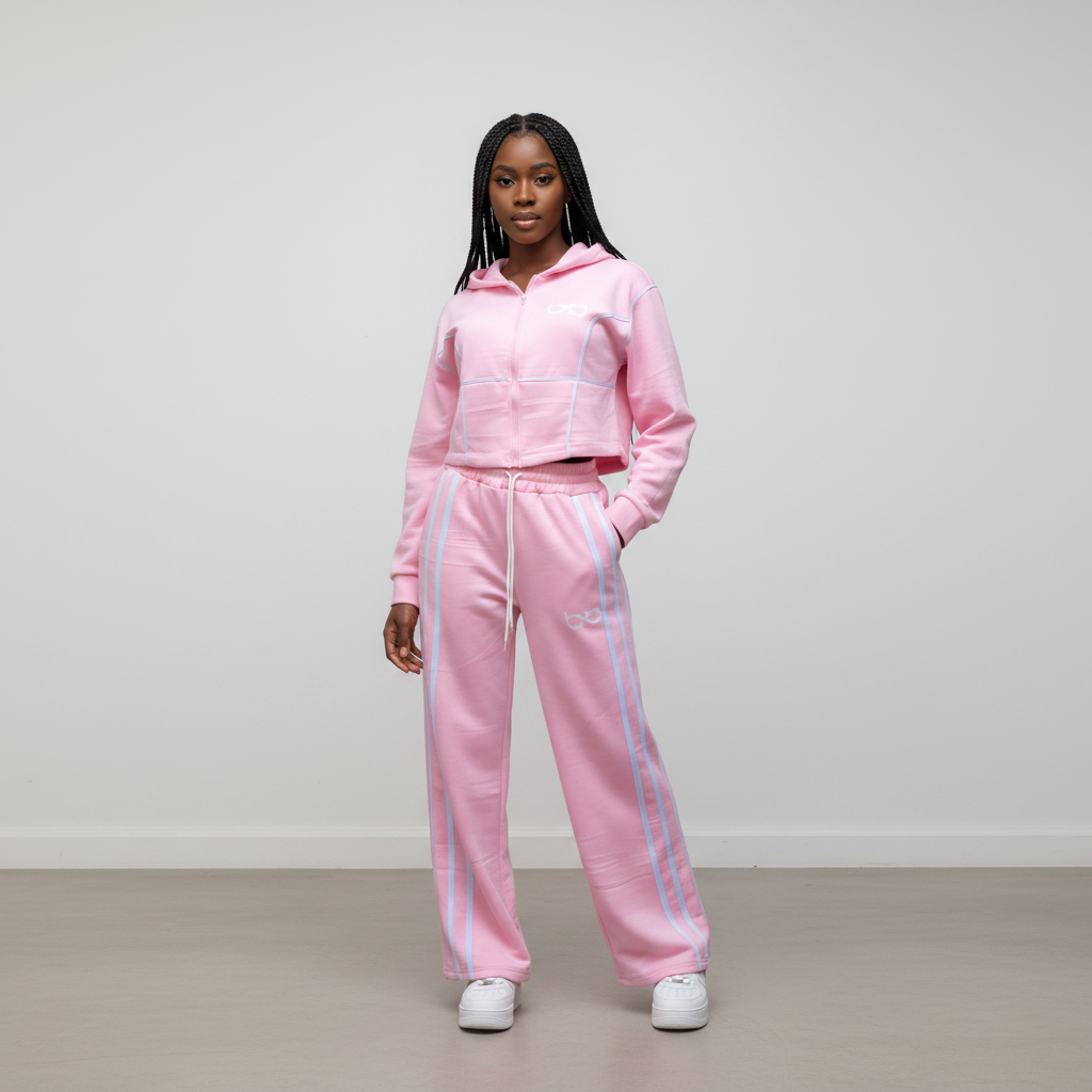 Women's Pink Tracksuit Co-ord Set – Hoodie & Jogger