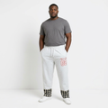 Grey Marl Joggers with Plaid Hems