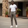 Grey Slim Cargo Pants