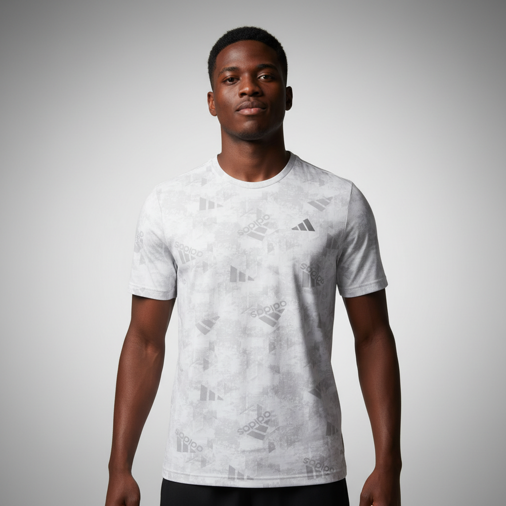 Model Shot – White Grey Pattern Tee (From Ghost)