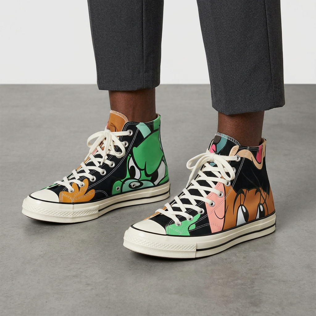 Multicolour graphic high-top model preview