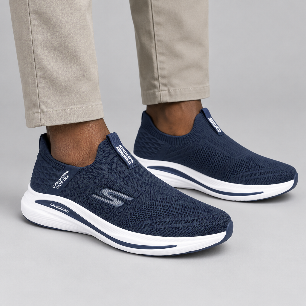 Navy mesh slip-on model preview