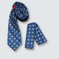 Navy ring-dot tie and pocket square catalog preview