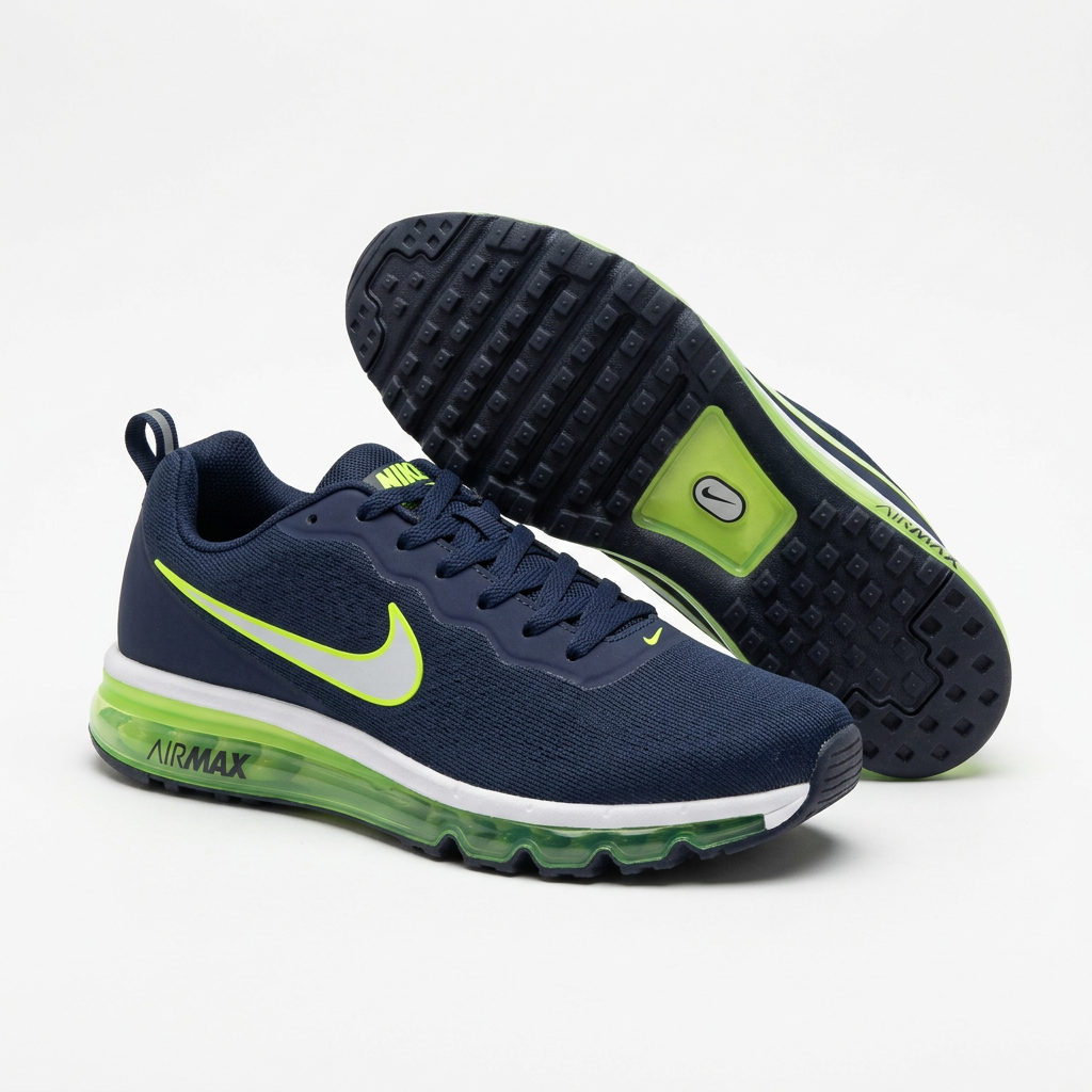 Navy sneakers with lime accents catalog preview