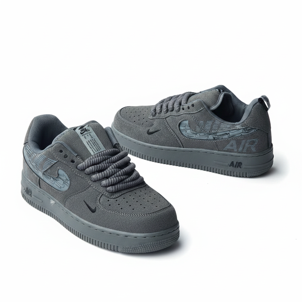 Nike AF1 Dark Suede Grey – Ghost Product Shot