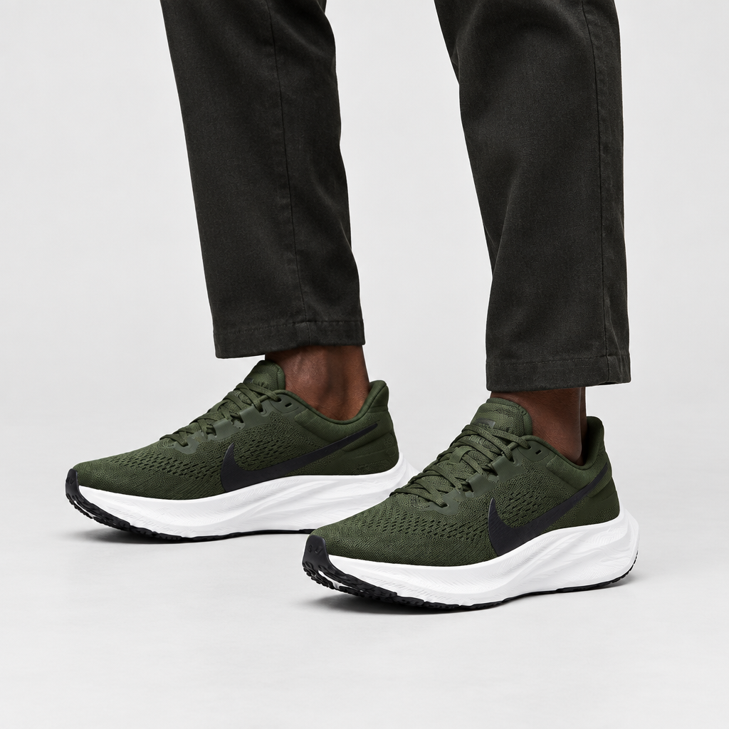 Olive shoes on model