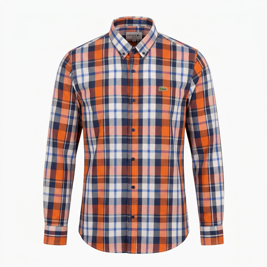 Orange and navy plaid ghost preview