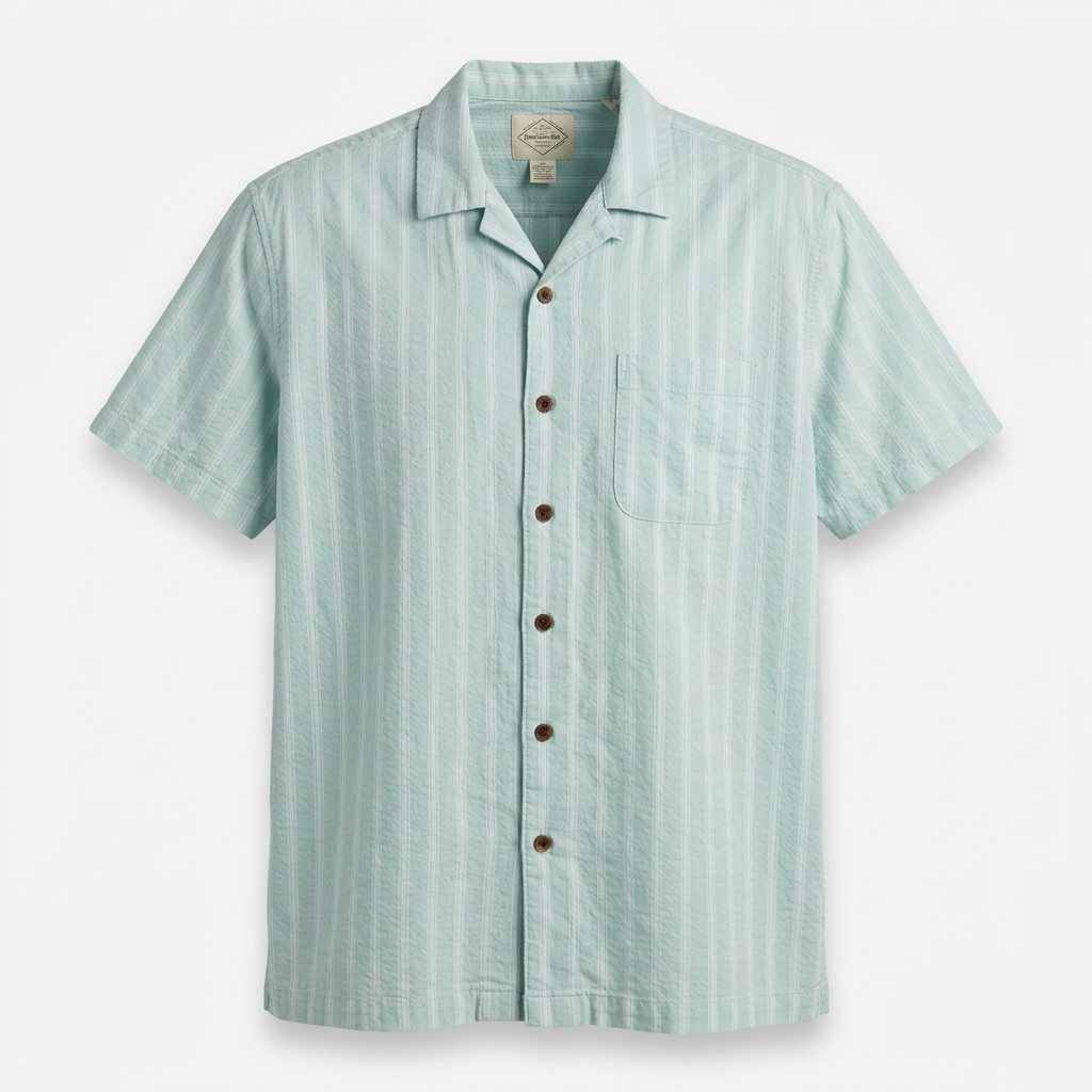Pale blue shirt ghost-mannequin studio image