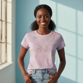 Pearl Embellished Lavender Tee â€“ Model Shot