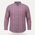 Pink and navy checked shirt ghost-mannequin image