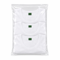 Plain White 3-Pack Vests – Pack Shot with Green Label