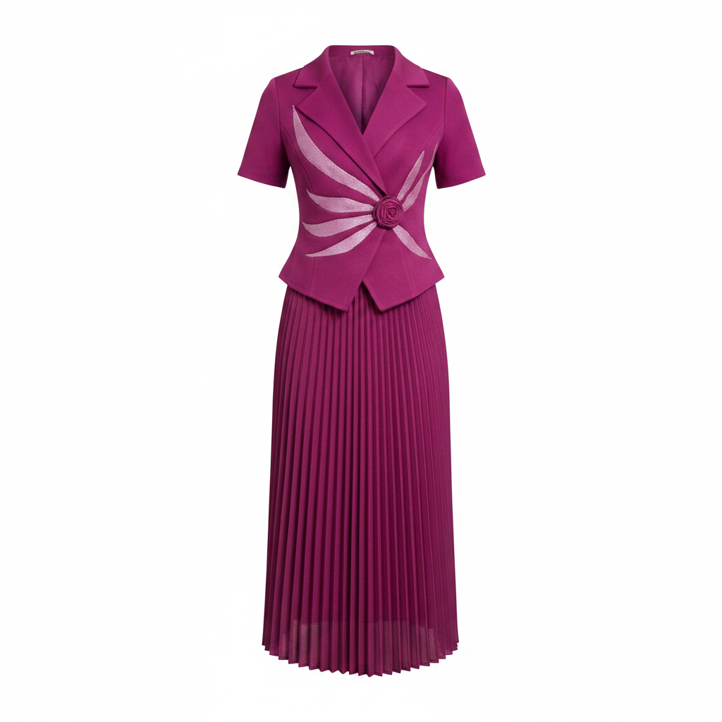 Purple Miyaki Blazer & Pleated Skirt Set – Ghost Mannequin