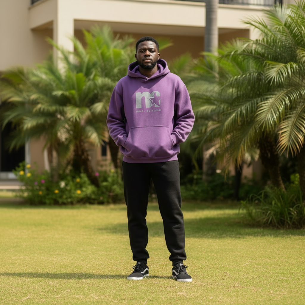 Purple Star Logo Oversized Hoodie