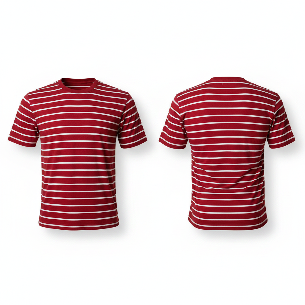 Red Horizontal Stripe Tee - Product Image