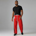 Red Graphic-Stripe Rope-Drawstring Joggers