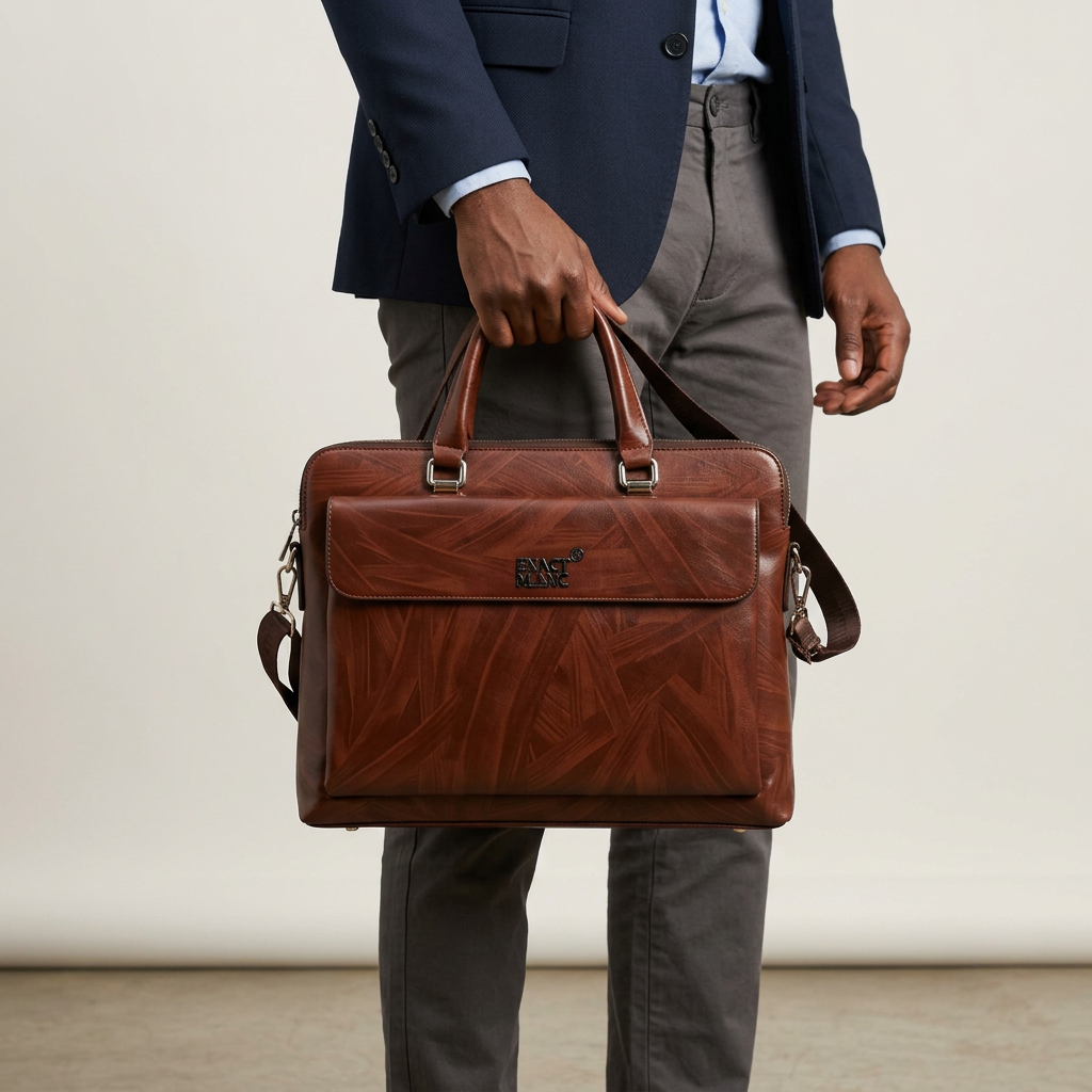 Reddish-brown laptop bag model preview