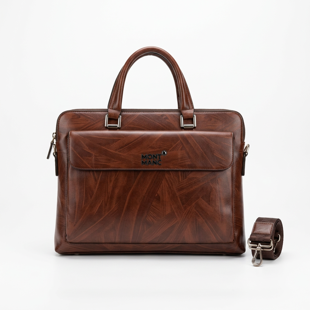 Reddish-brown laptop bag studio preview