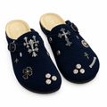 Redone navy mule ghost pair view