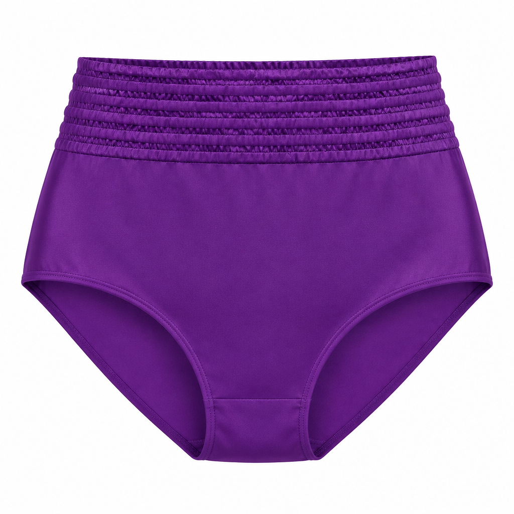 Ruched Waist Midi Brief – Purple