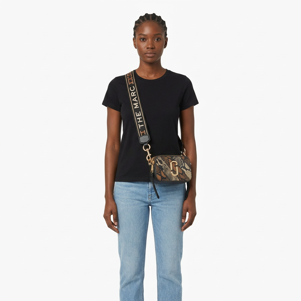 Single-model snake-pattern crossbody preview
