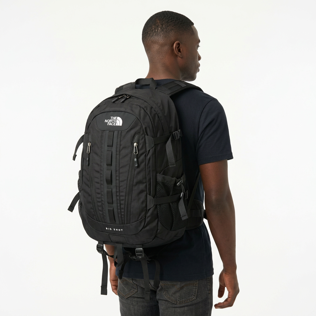 Single-model webbing-detail backpack preview
