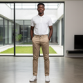 Slim-Fit Khaki Chino Trousers – Teen Model Shot