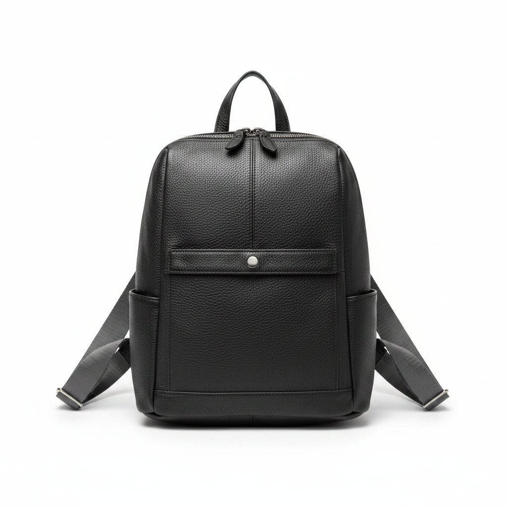 Sobar Plain Black Leather Ladies Backpack – Ghost