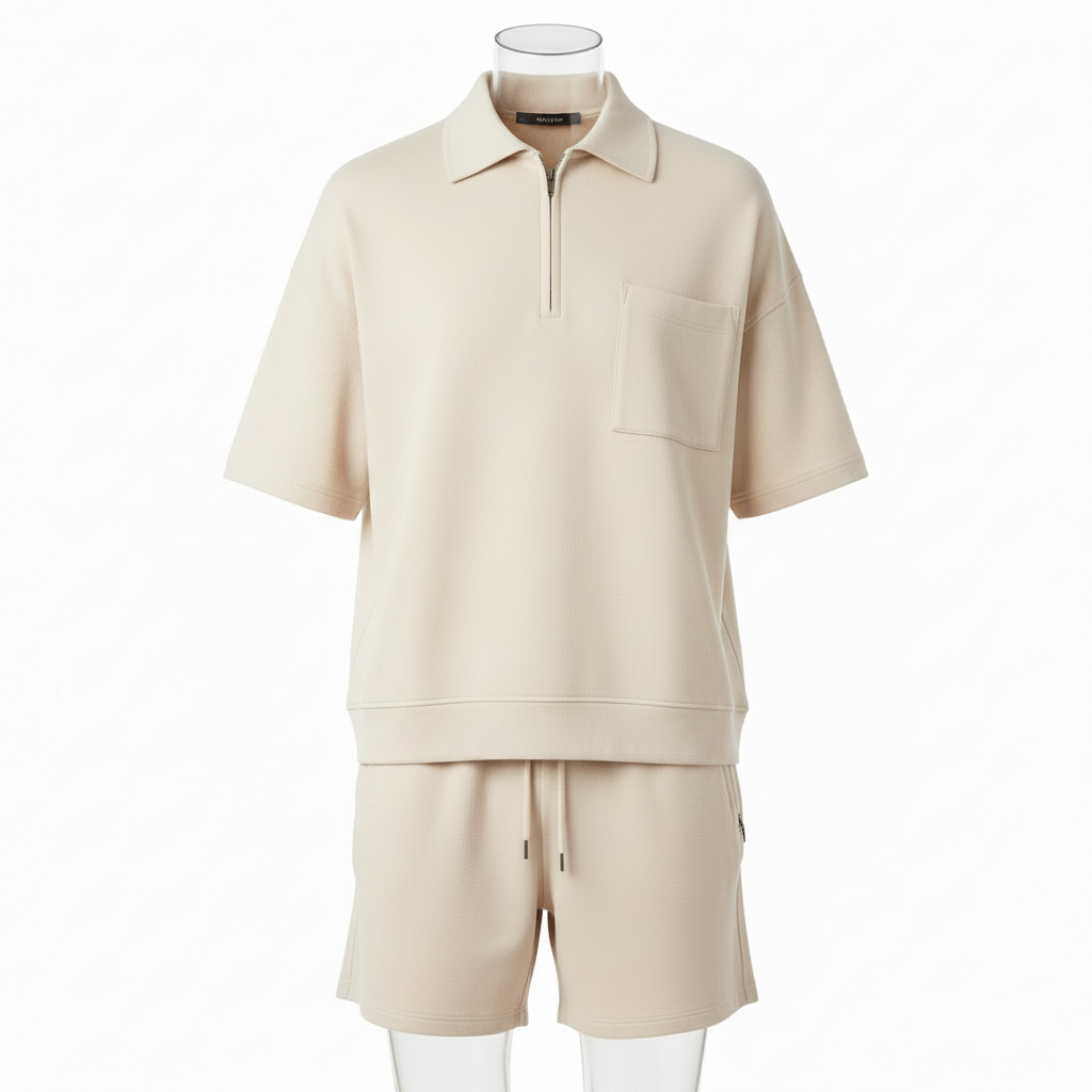 Stone Polo Set - Ghost Mannequin Front (Short Sleeve)