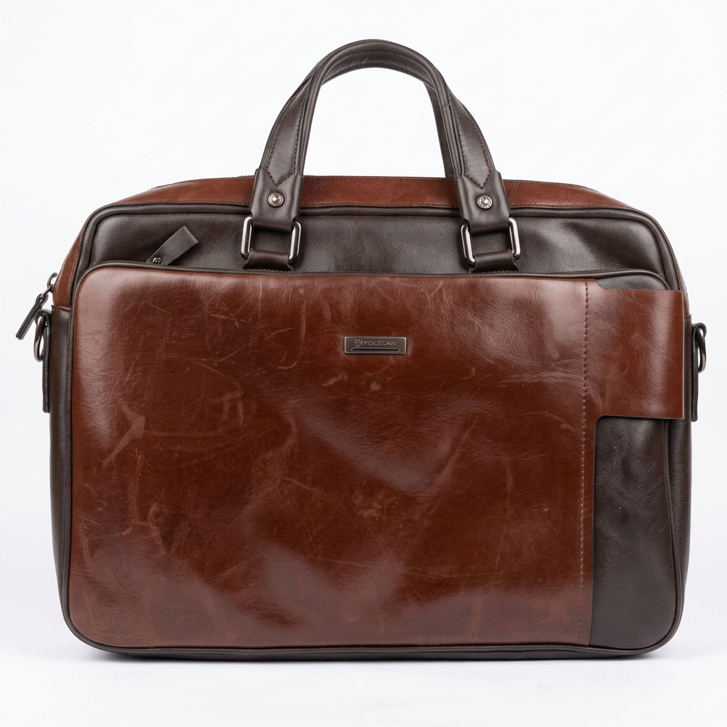 Two-tone brown laptop bag product preview