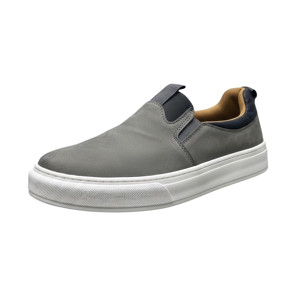 Grey Suede Slip-On Platform Sneaker Men's