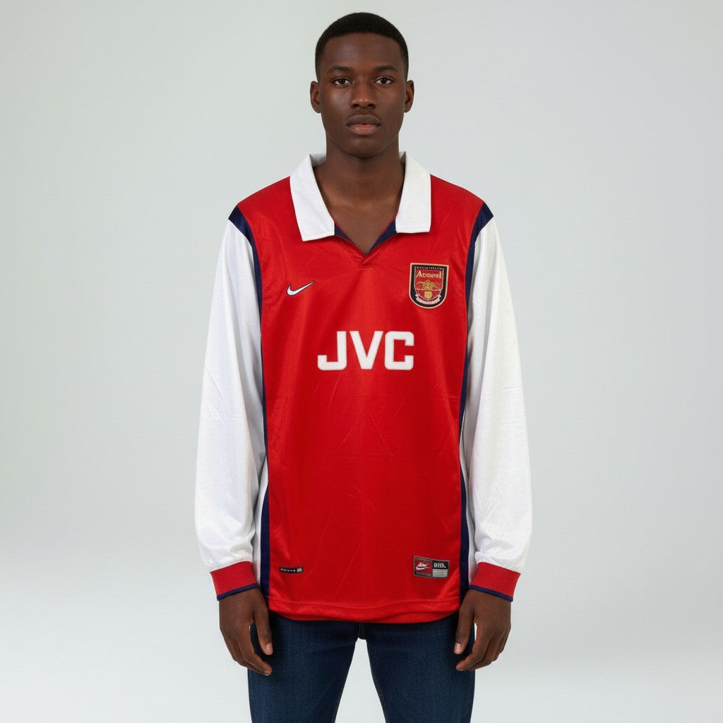 Red & White Retro Long Sleeve Home Jersey – JVC