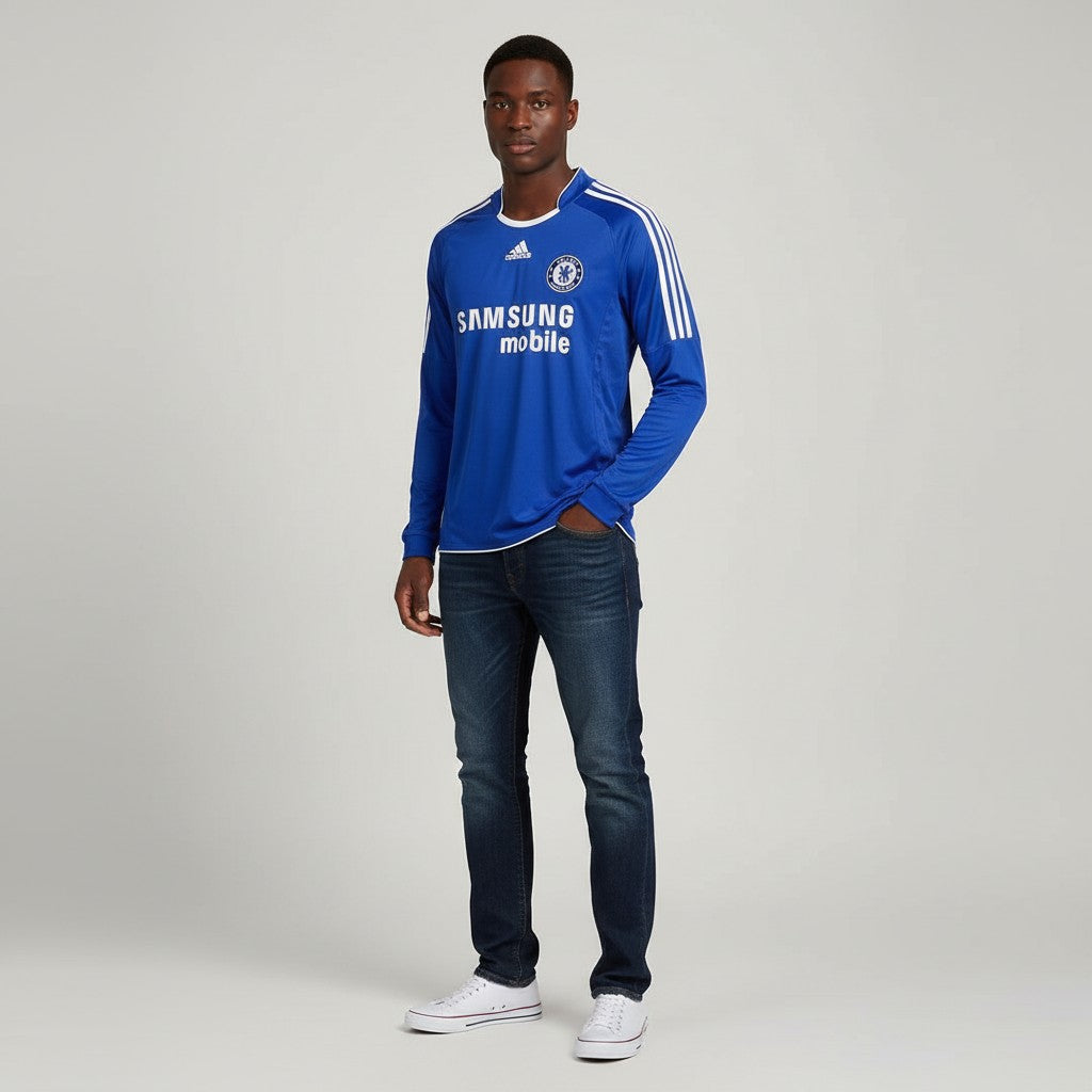 Blue Retro Long Sleeve Home Jersey – Samsung Mobile