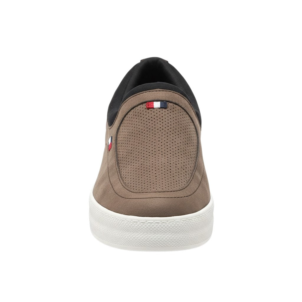Khaki Perforated Suede Slip-On Sneaker Men's