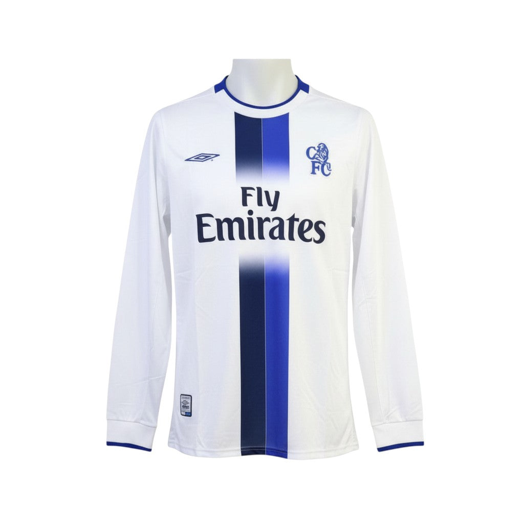 White Retro Long Sleeve Away Jersey – Fly Emirates