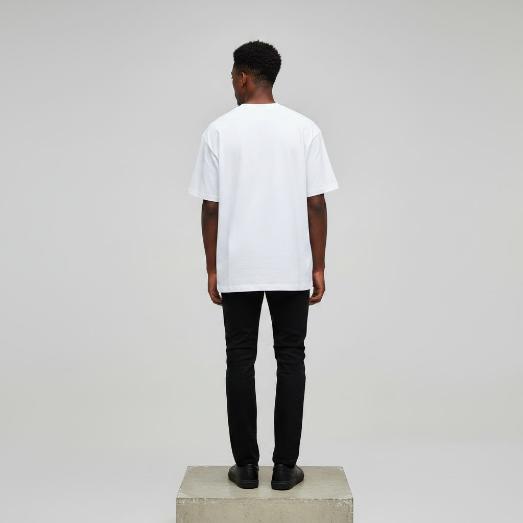 White Seventeen Graphic Tee - Male Model Back