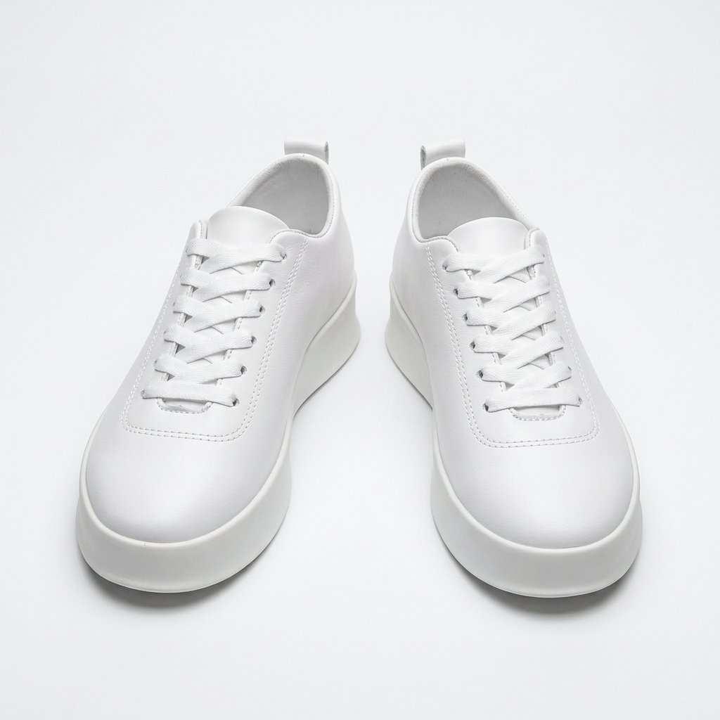 White Tonal Low-Top Sneakers