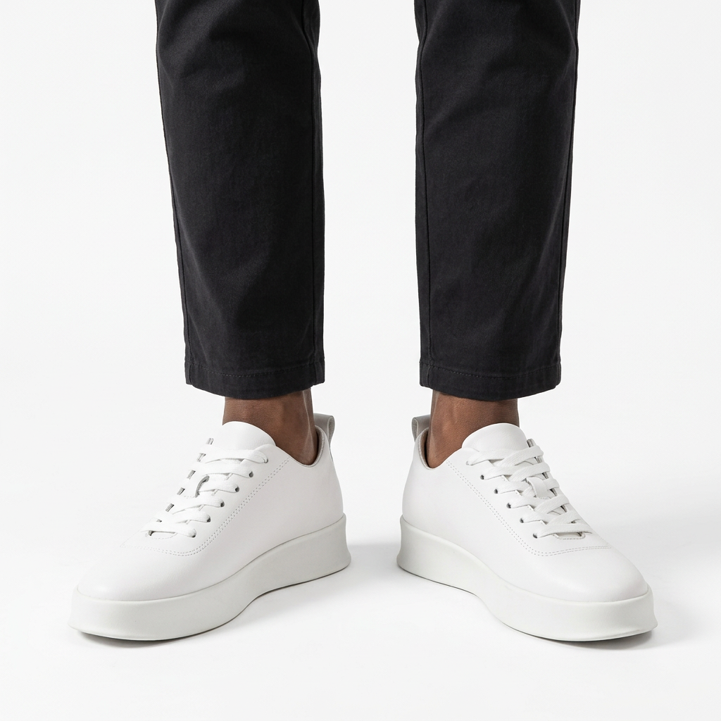 White Tonal Low-Top Sneakers