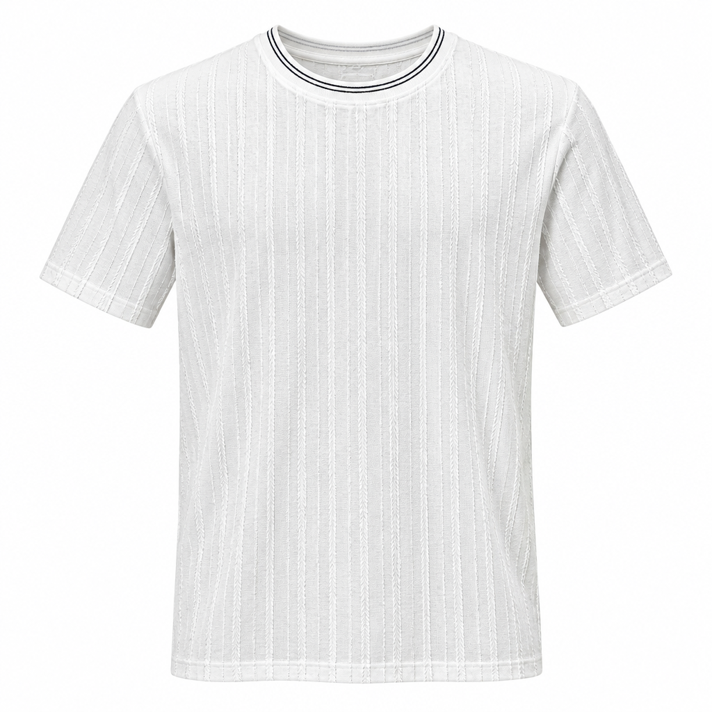 White textured tee catalog image