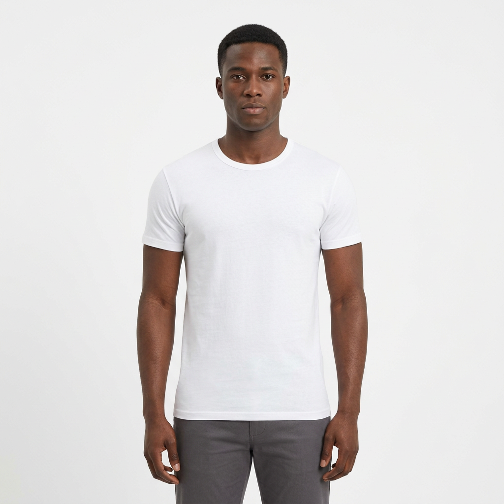 White undershirt model preview