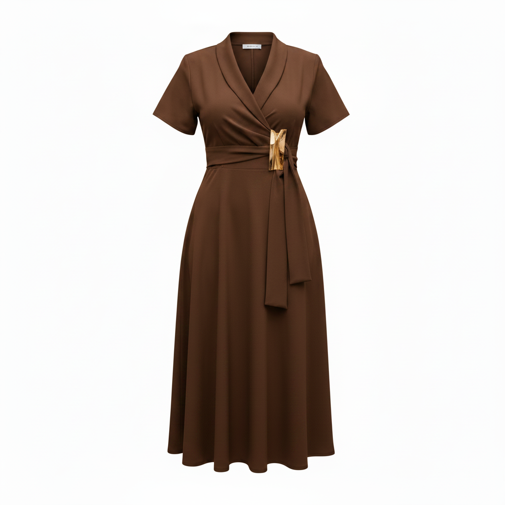 Wrap Midi Dress – Ghost Mannequin Dark Brown