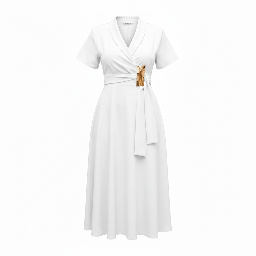 Wrap Midi Dress – Ghost Mannequin White